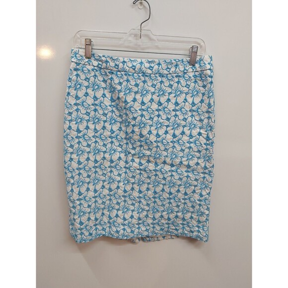 Womens Talbot's Blue Embroidery Pencil Skirt Size 8 - Picture 1 of 13